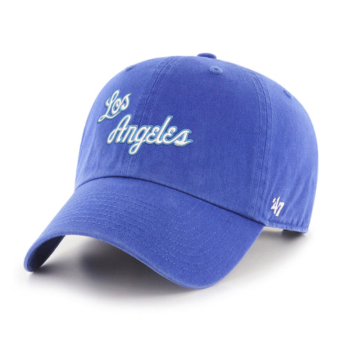 LOS ANGELES LAKERS HARDWOOD CLASSICS SCRIPT '47 CLEAN UP