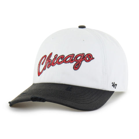 CHICAGO BULLS HARDWOOD CLASSICS WORN SCRIPT '47 CLEAN UP MF MID FIT