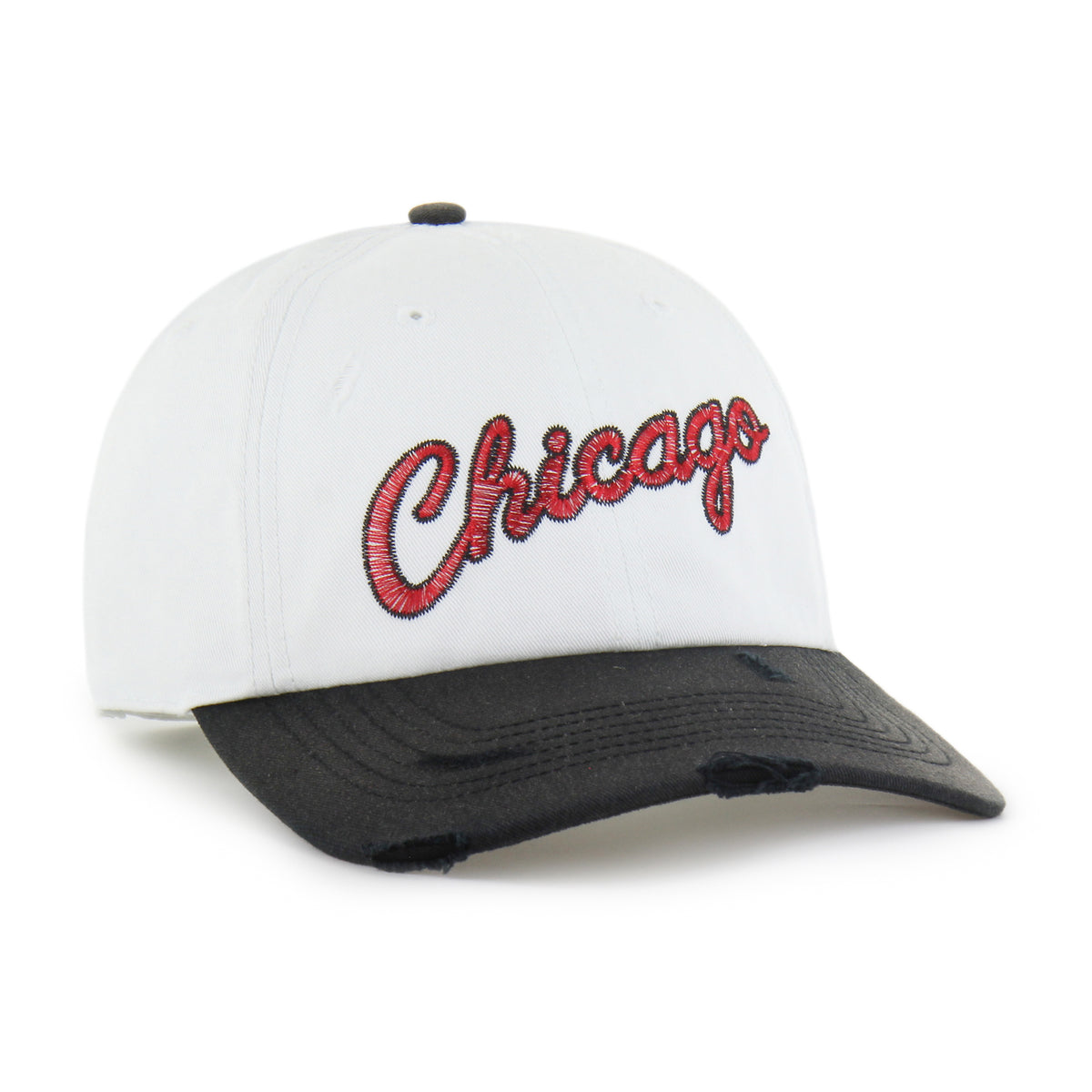 CHICAGO BULLS HARDWOOD CLASSICS WORN SCRIPT '47 CLEAN UP MF MID FIT