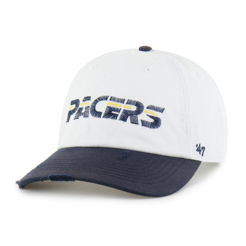 INDIANA PACERS HARDWOOD CLASSICS WORN SCRIPT '47 CLEAN UP MF MID FIT