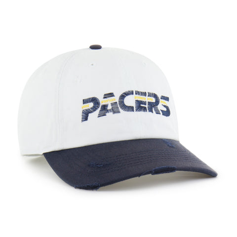 INDIANA PACERS HARDWOOD CLASSICS WORN SCRIPT '47 CLEAN UP MF MID FIT