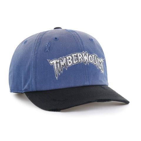 MINNESOTA TIMBERWOLVES HARDWOOD CLASSICS WORN SCRIPT '47 CLEAN UP MF MID FIT