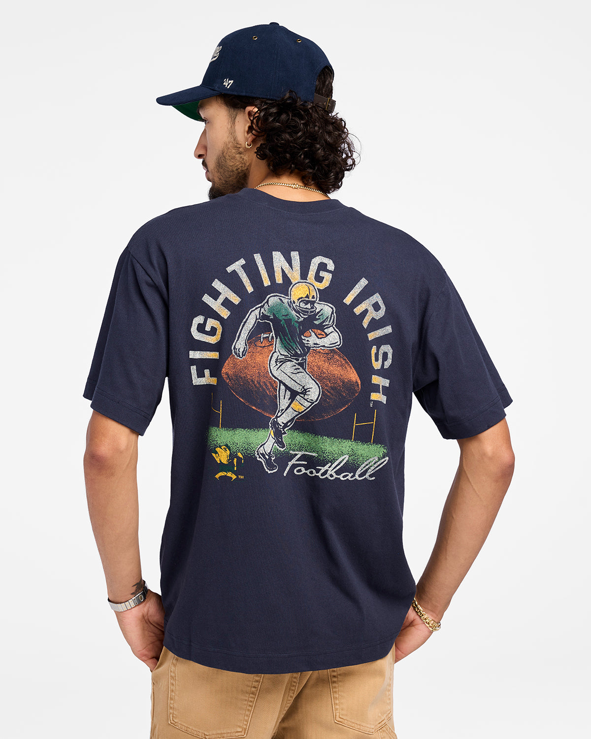 NOTRE DAME FIGHTING IRISH VINTAGE GAME ON '47 FOUNDATION TEE