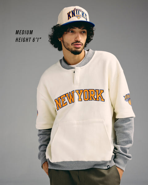 NEW YORK KNICKS TRIFECTA '47 DOUBLE LAYERED SNAP CREW