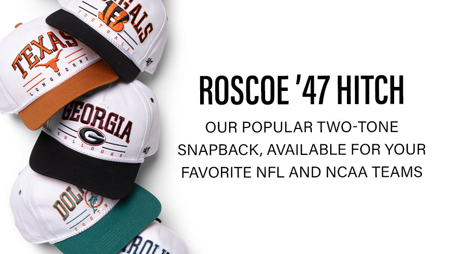 Roscoe '47 HITCH. Our popular two-tone snapback, available for your favorite NFL and NCAA teams.