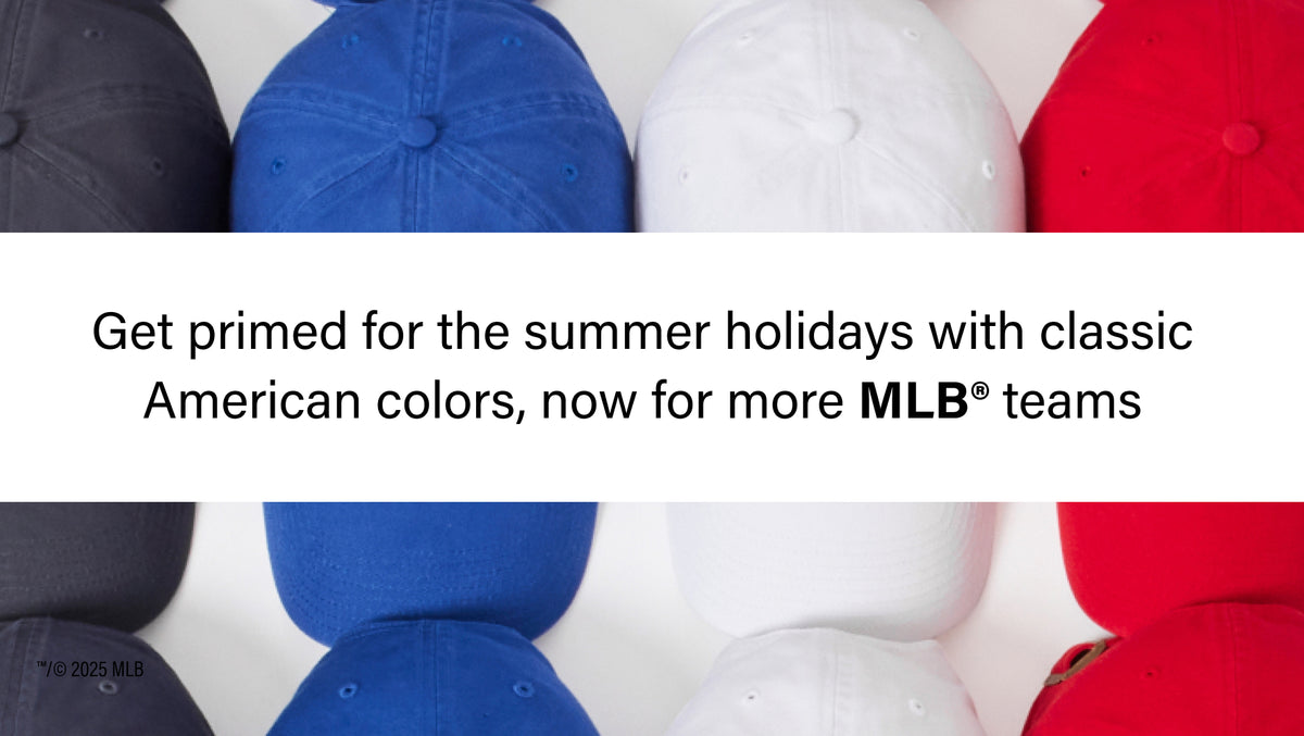 Get primed for the summer holidays with classic American colors, now for more MLB teams- navy, royal, white and red clean up hats. 