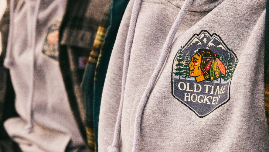 OLD TIME HOCKEY CHICAGO BLACKHAWKS ICY DAWN '47 FRANKLIN TEE