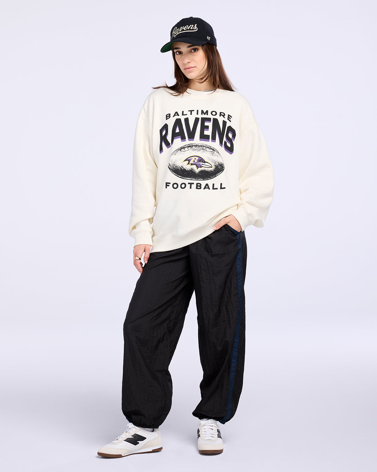BALTIMORE RAVENS ARCH CLOUD '47 OVERSIZED CREW WOMENS