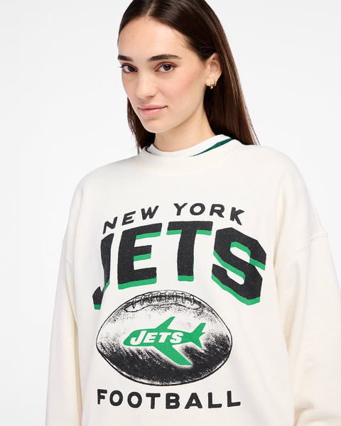 NEW YORK JETS HISTORIC ARCH CLOUD '47 OVERSIZED CREW WOMENS