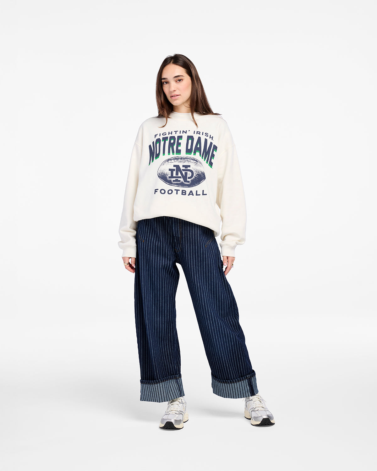 NOTRE DAME FIGHTING IRISH VINTAGE ARCH CLOUD '47 OVERSIZED CREW WOMENS