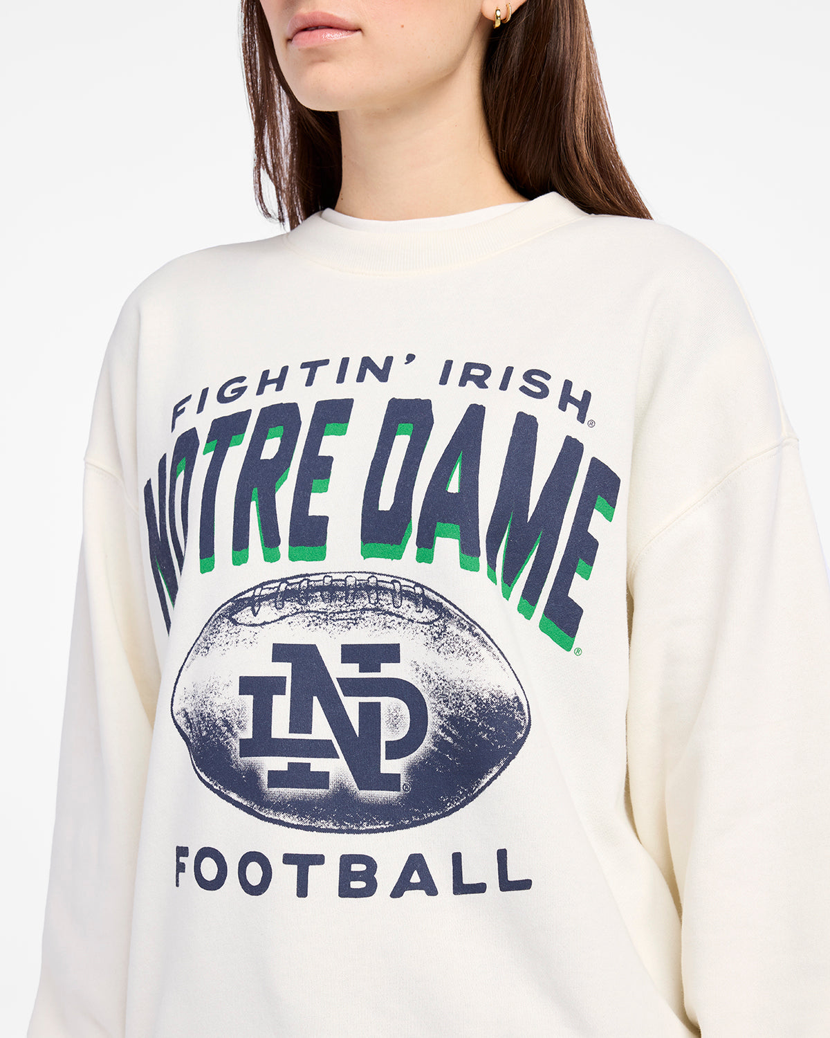 NOTRE DAME FIGHTING IRISH VINTAGE ARCH CLOUD '47 OVERSIZED CREW WOMENS