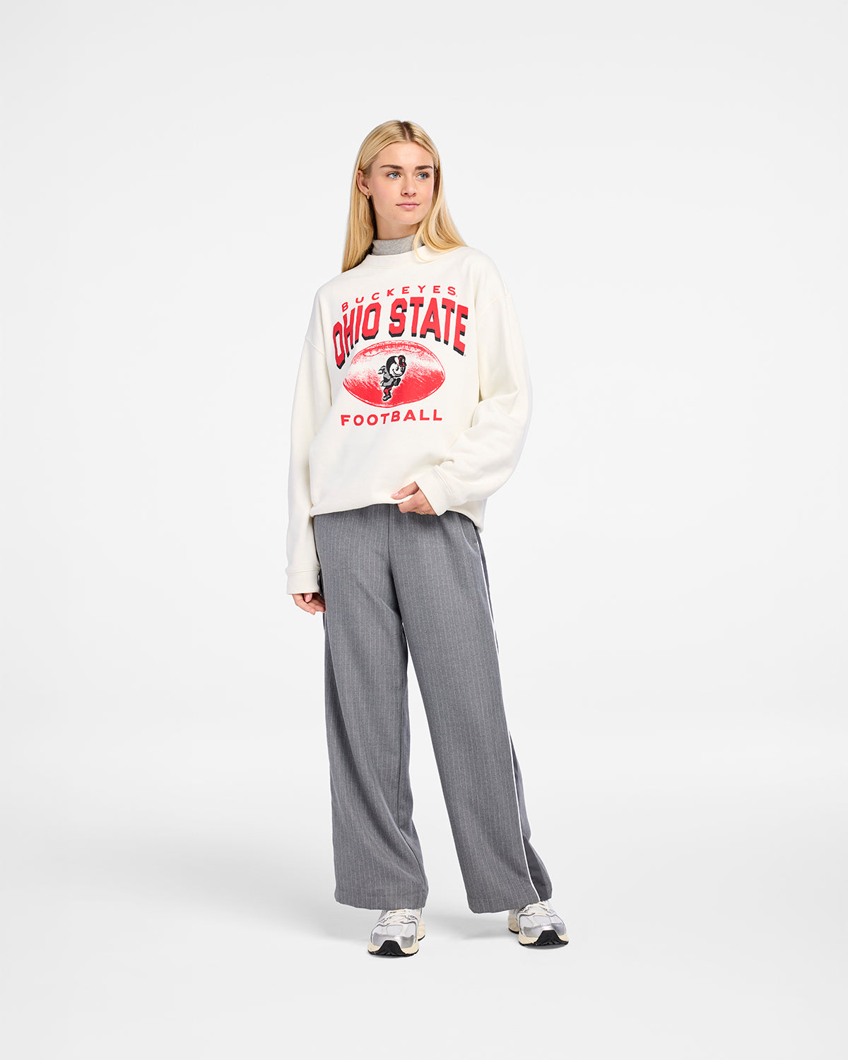 OHIO STATE BUCKEYES VINTAGE ARCH CLOUD '47 OVERSIZED CREW WOMENS