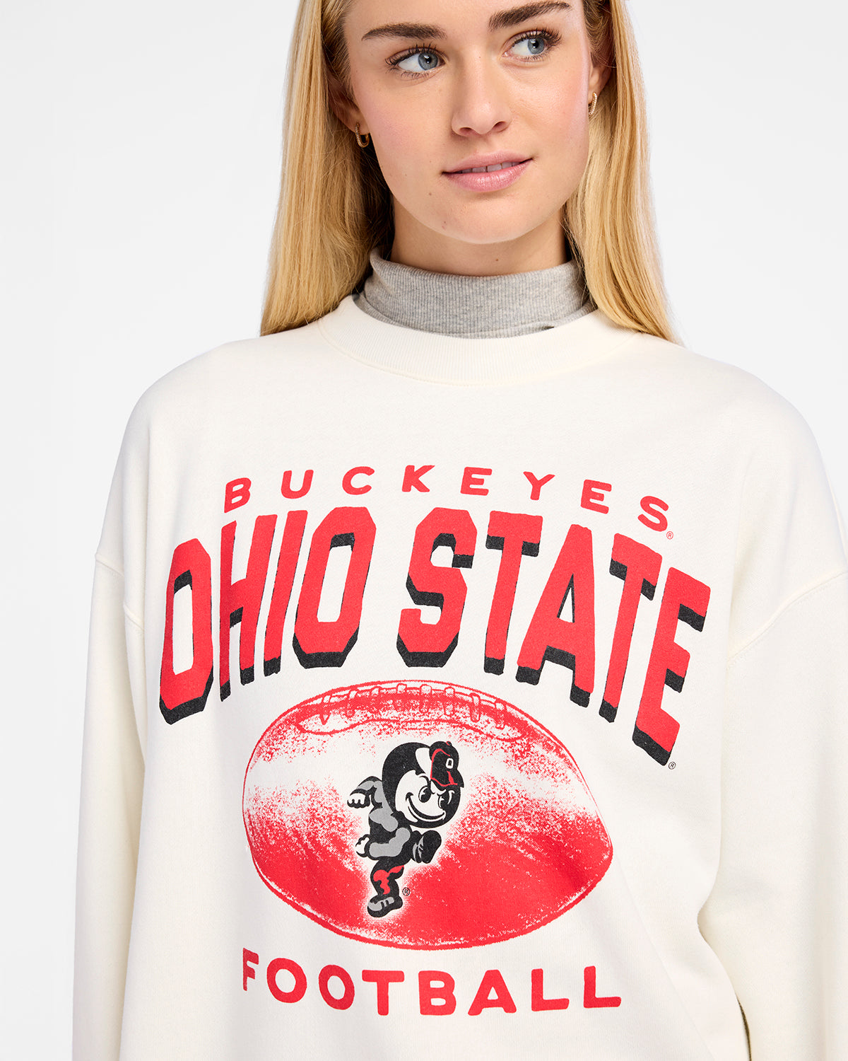 OHIO STATE BUCKEYES VINTAGE ARCH CLOUD '47 OVERSIZED CREW WOMENS