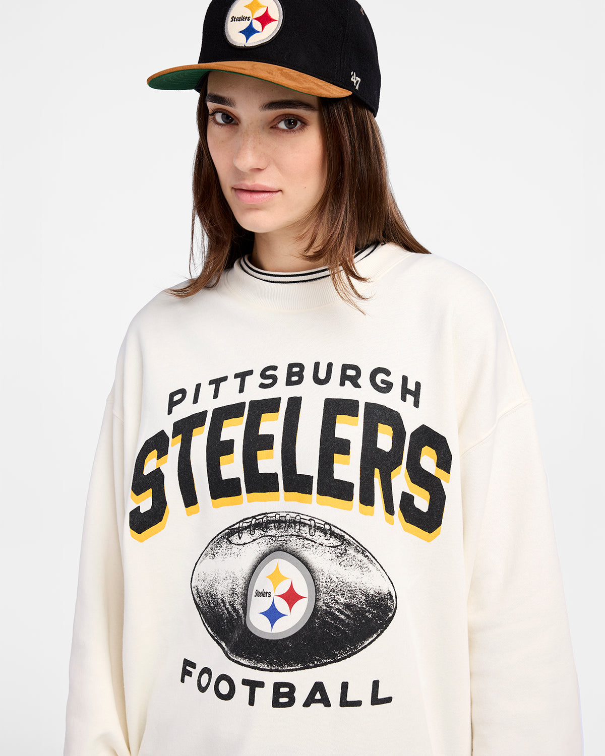PITTSBURGH STEELERS ARCH CLOUD '47 OVERSIZED CREW WOMENS
