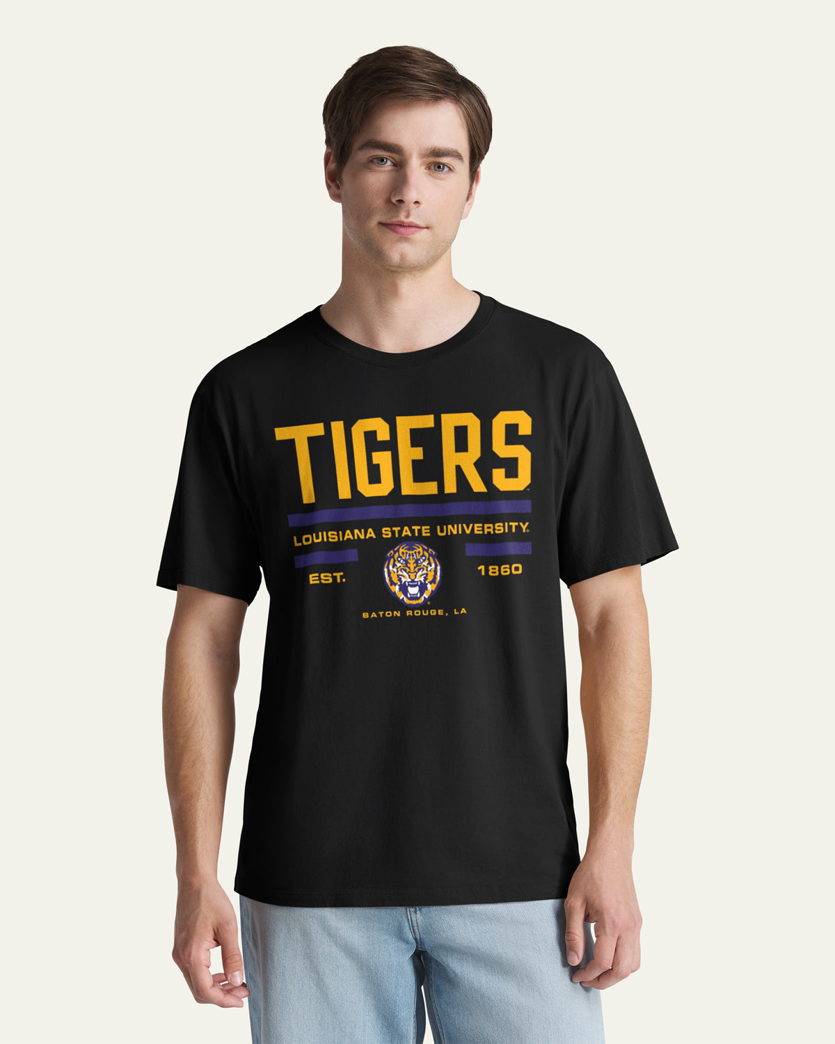 LOUISIANA STATE TIGERS LSU STACK BLOCK '47 EVERYDAY TEE