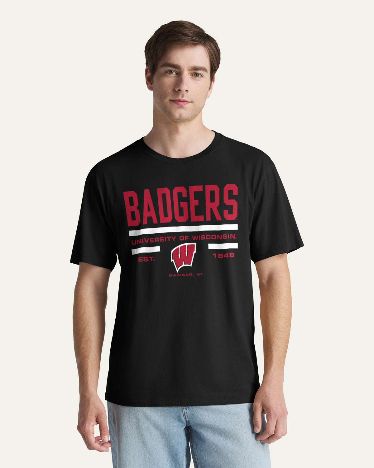 WISCONSIN BADGERS STACK BLOCK '47 EVERYDAY TEE