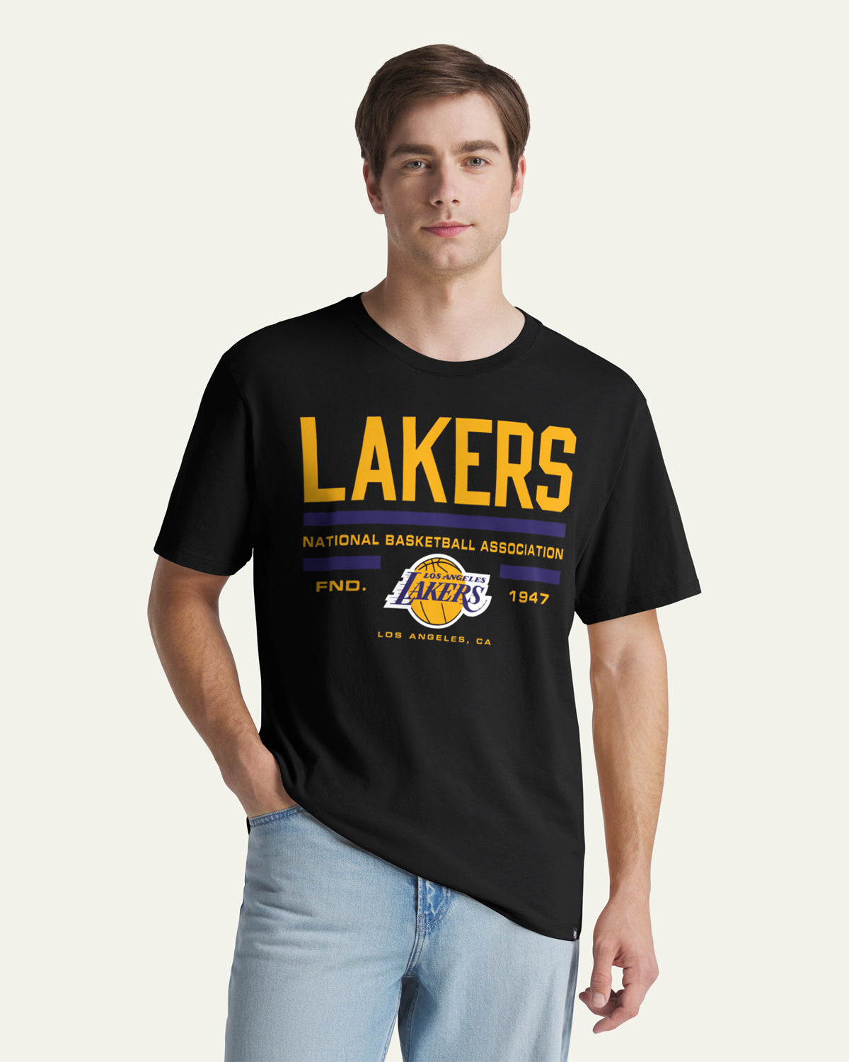 LOS ANGELES LAKERS STACK BLOCK '47 EVERYDAY TEE