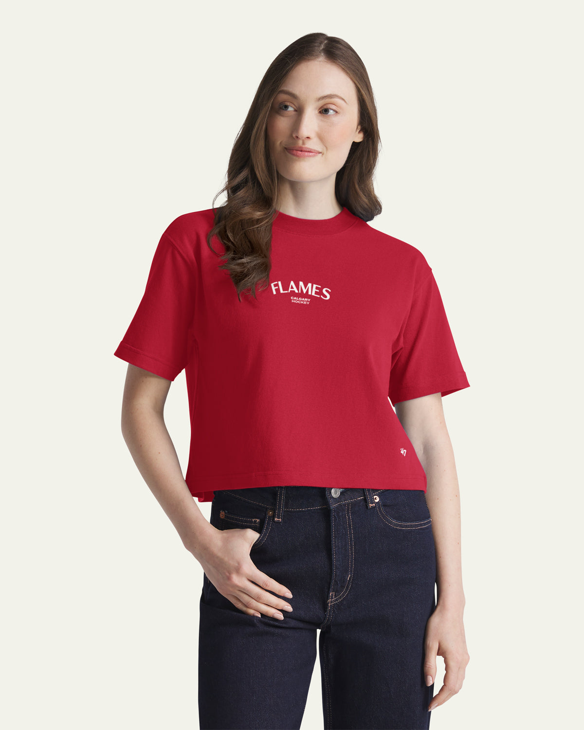 CALGARY FLAMES HADRIAN '47 FOUNDATION CROP TEE WOMENS