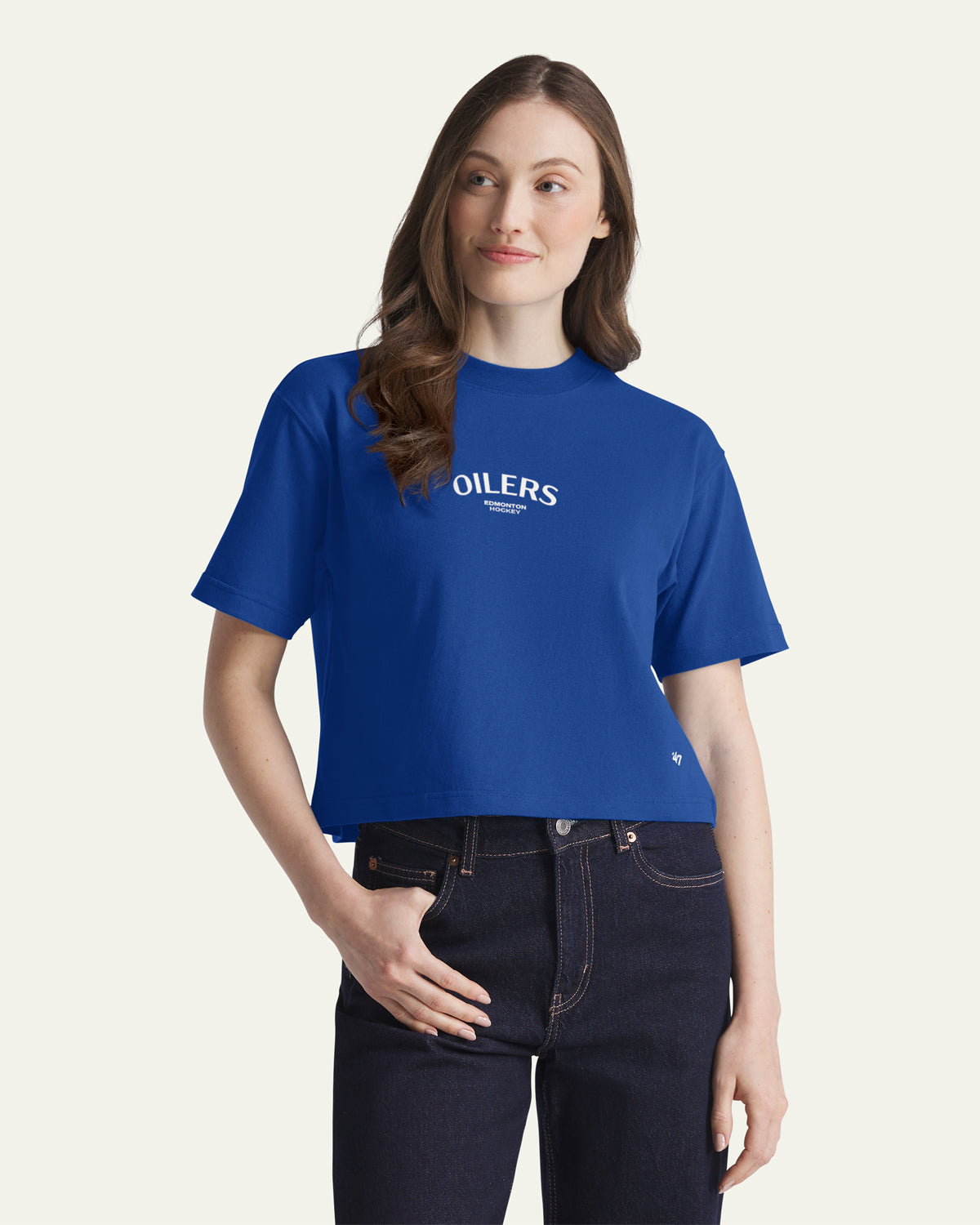 EDMONTON OILERS HADRIAN '47 FOUNDATION CROP TEE WOMENS