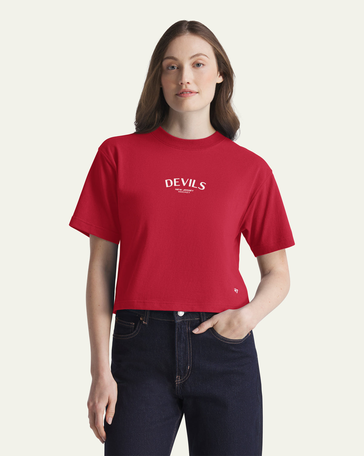 NEW JERSEY DEVILS HADRIAN '47 FOUNDATION CROP TEE WOMENS