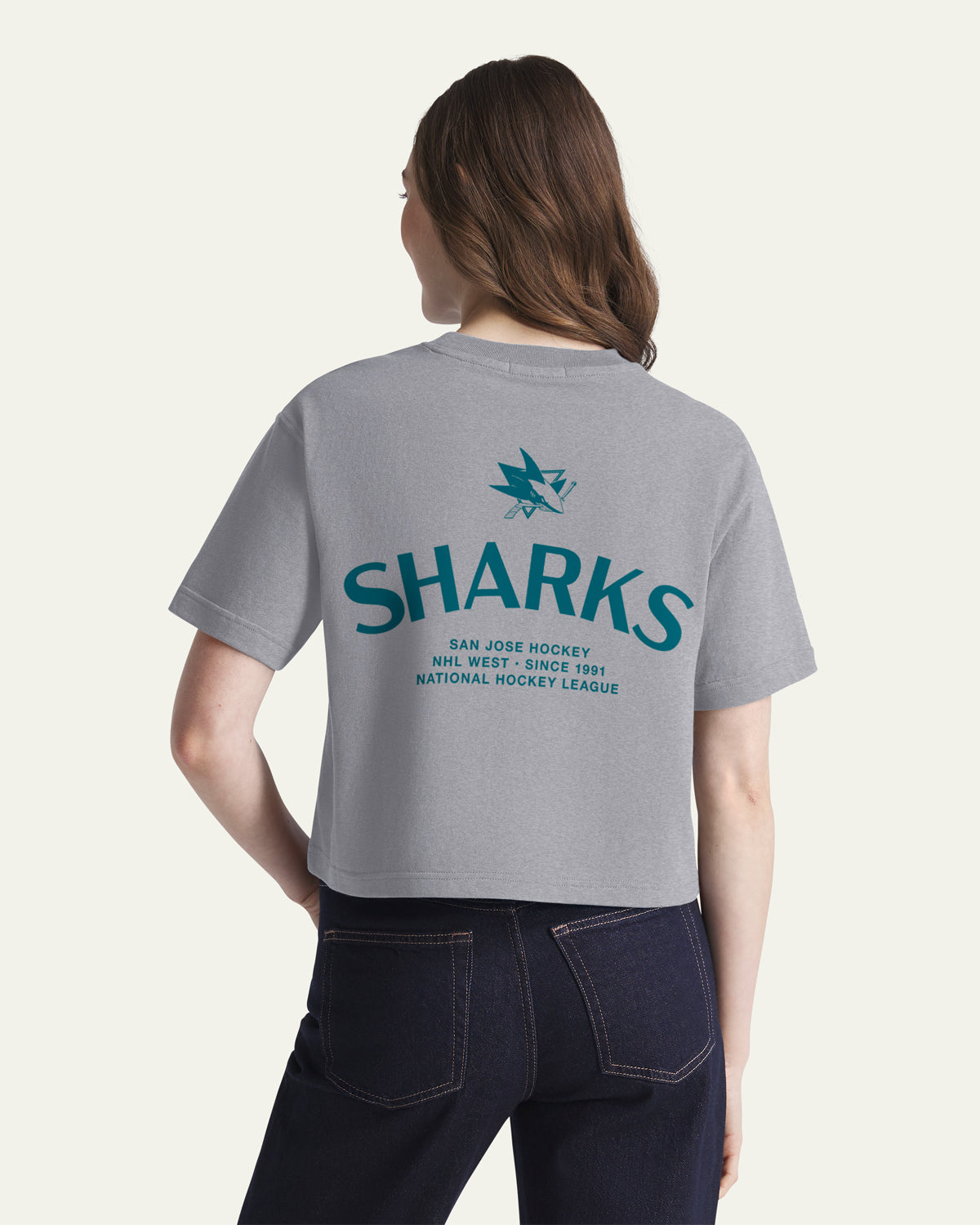 SAN JOSE SHARKS HADRIAN '47 FOUNDATION CROP TEE WOMENS