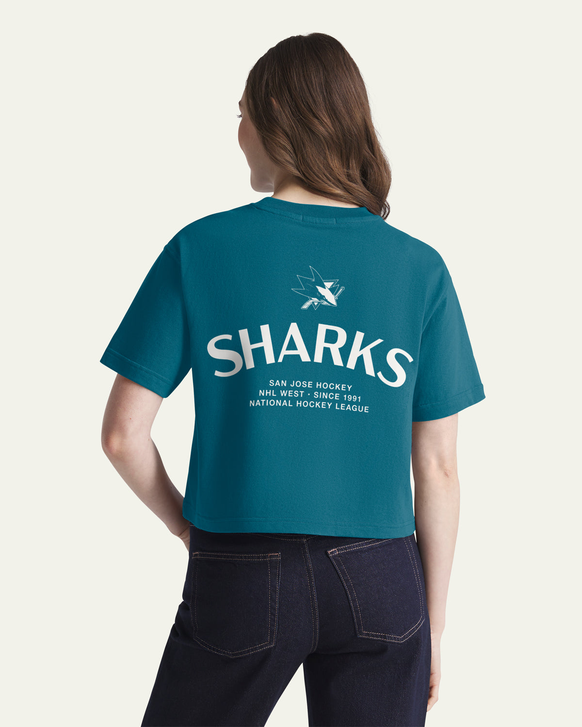 SAN JOSE SHARKS HADRIAN '47 FOUNDATION CROP TEE WOMENS
