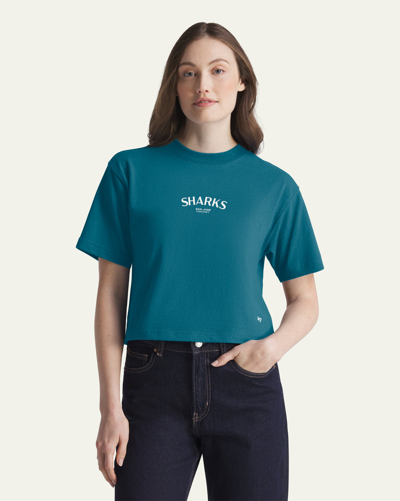 SAN JOSE SHARKS HADRIAN '47 FOUNDATION CROP TEE WOMENS