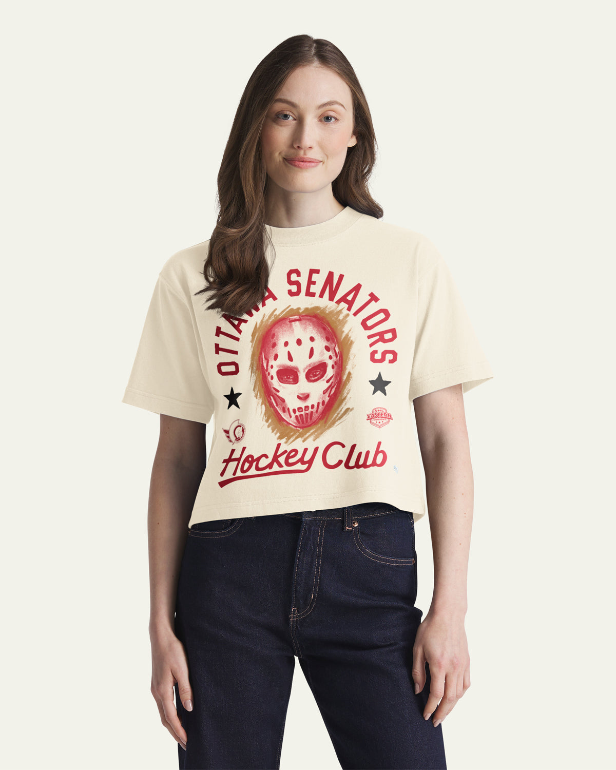 OTTAWA SENATORS ARCH MASK '47 FOUNDATION CROP TEE WOMENS