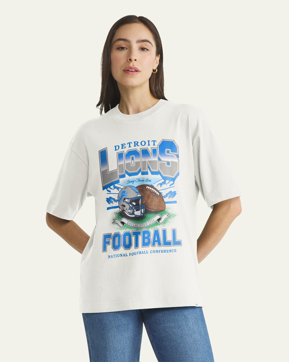 DETROIT LIONS STONEY CLOVER LANE X '47 WOMEN'S FOUNDATION TEE