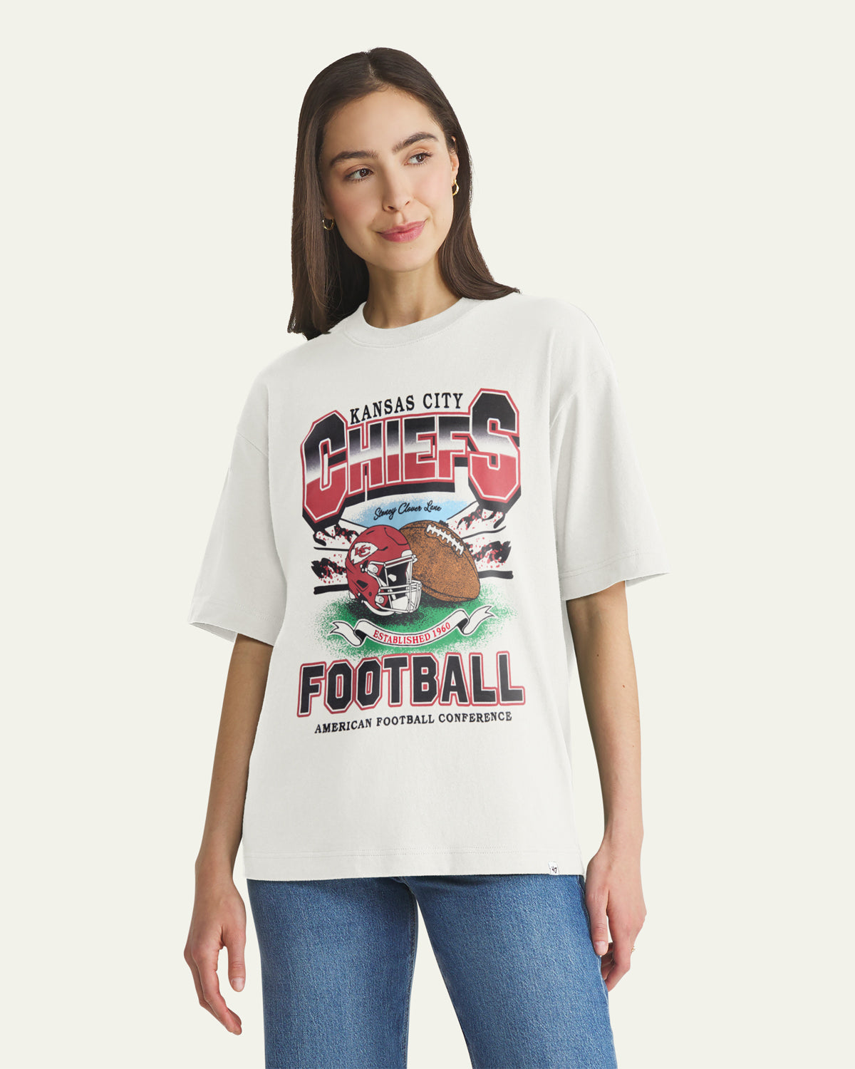 KANSAS CITY CHIEFS STONEY CLOVER LANE X '47 WOMEN'S FOUNDATION TEE