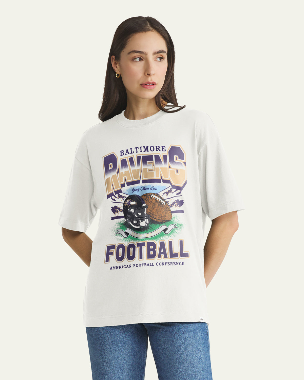 BALTIMORE RAVENS STONEY CLOVER LANE X '47 WOMEN'S FOUNDATION TEE