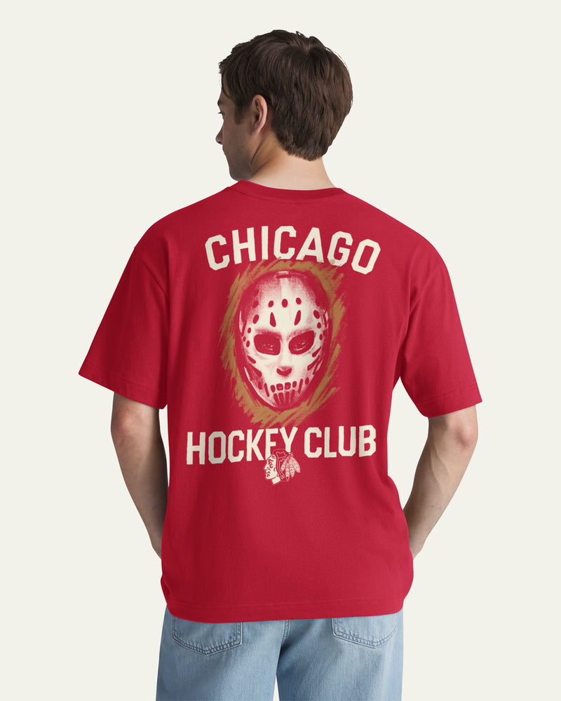 CHICAGO BLACKHAWKS MASK BACK '47 FOUNDATION TEE