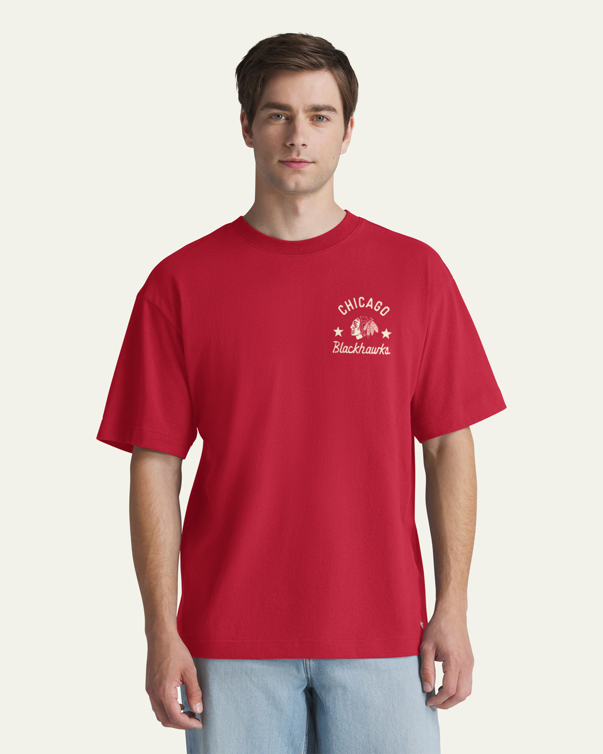 CHICAGO BLACKHAWKS MASK BACK '47 FOUNDATION TEE