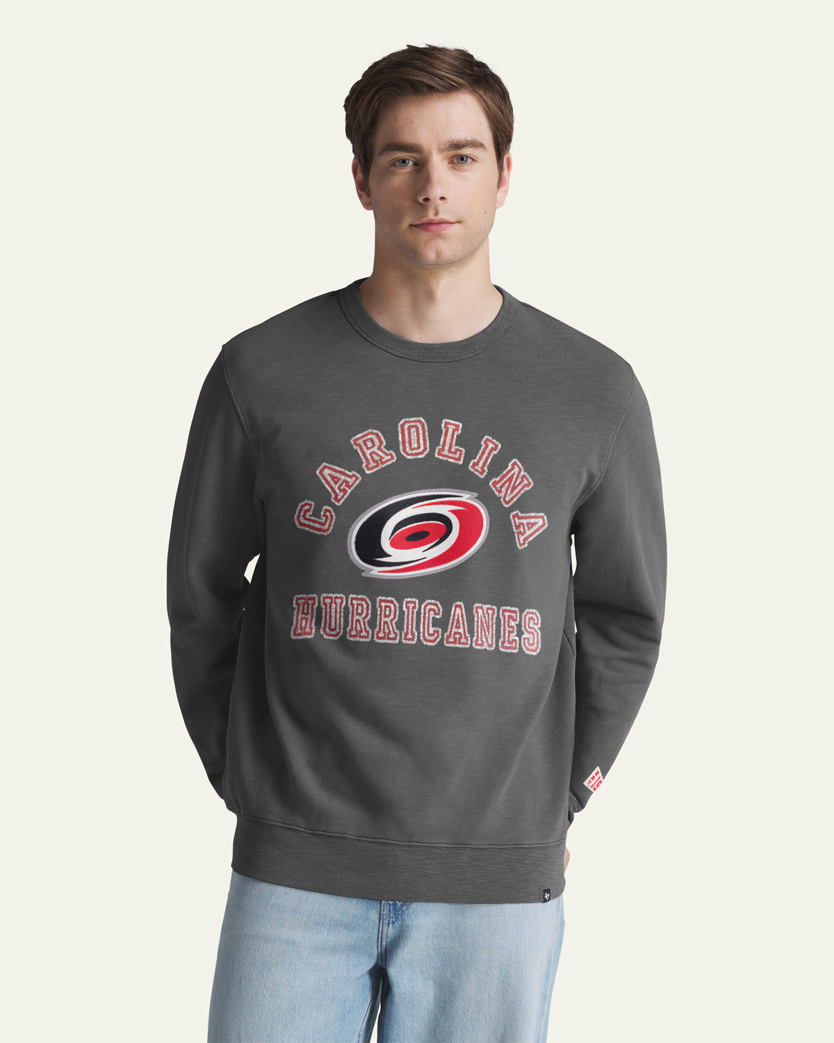 CAROLINA HURRICANES CALDERWOOD WELL WORN '47 FRENCH TERRY CREW
