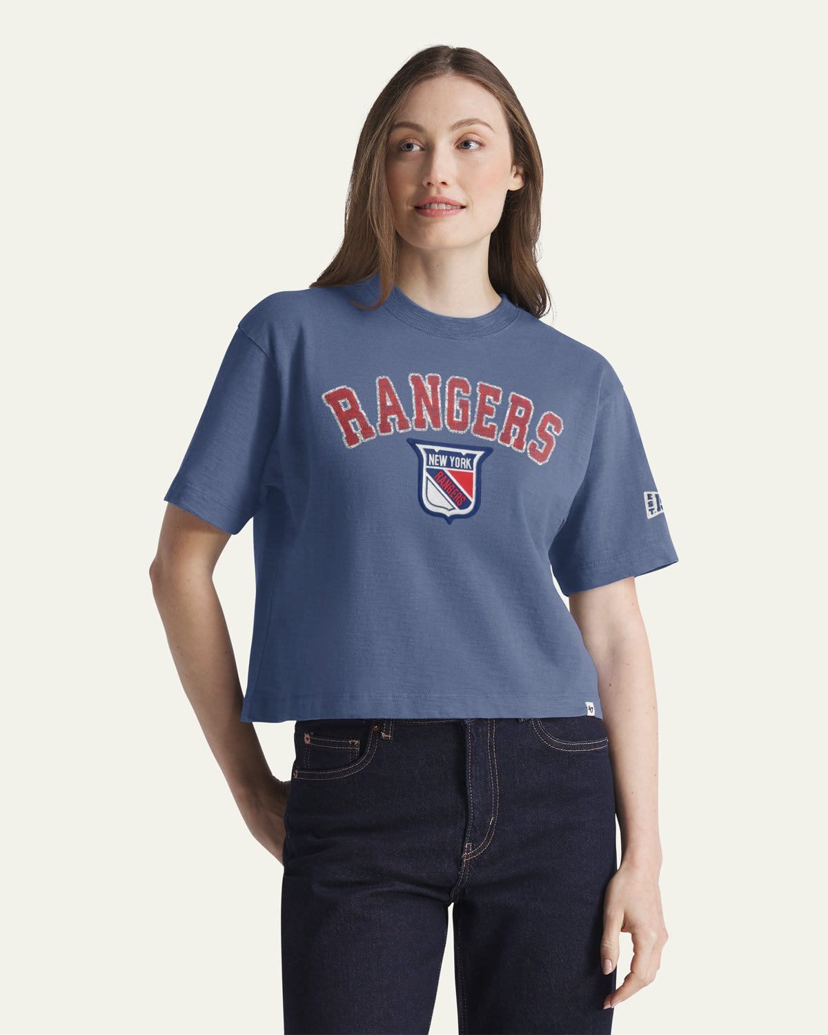 NEW YORK RANGERS VINTAGE ELMORE WELL WORN '47 HEAVY SLUB TEE WOMENS