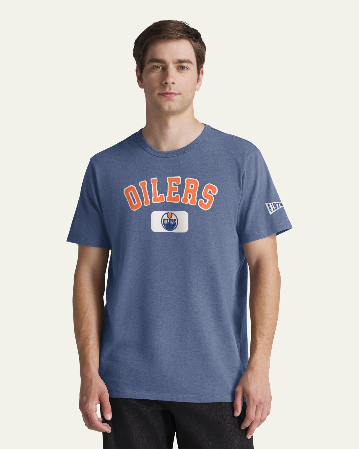 EDMONTON OILERS VINTAGE SEYMOORE WELL WORN '47 HEAVY SLUB TEE