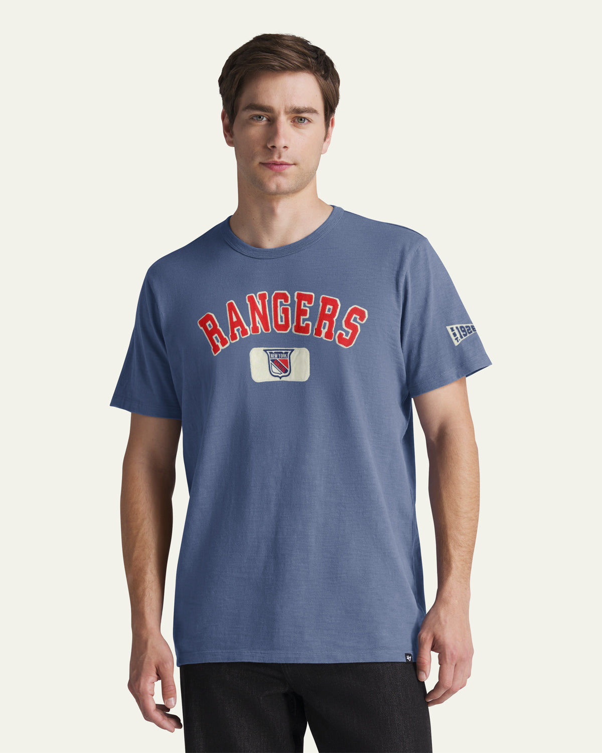 NEW YORK RANGERS VINTAGE SEYMOORE WELL WORN '47 HEAVY SLUB TEE