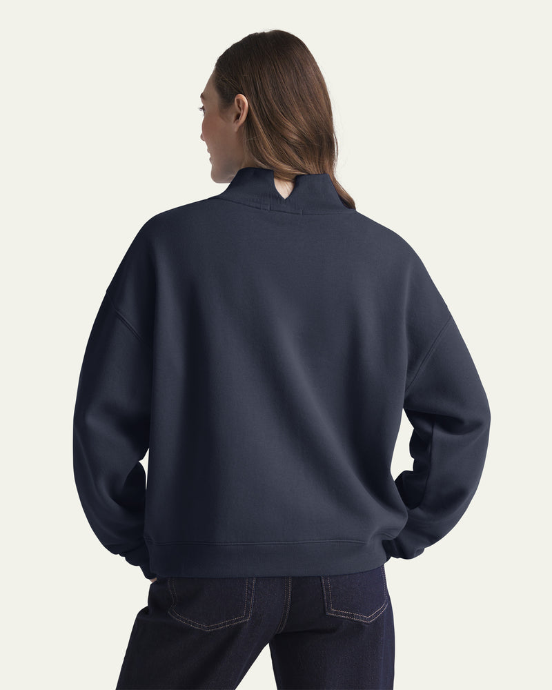 BOSTON RED SOX COOPERSTOWN VARSITY HOUSE '47 WOMEN'S MOCK NECK PULLOVER