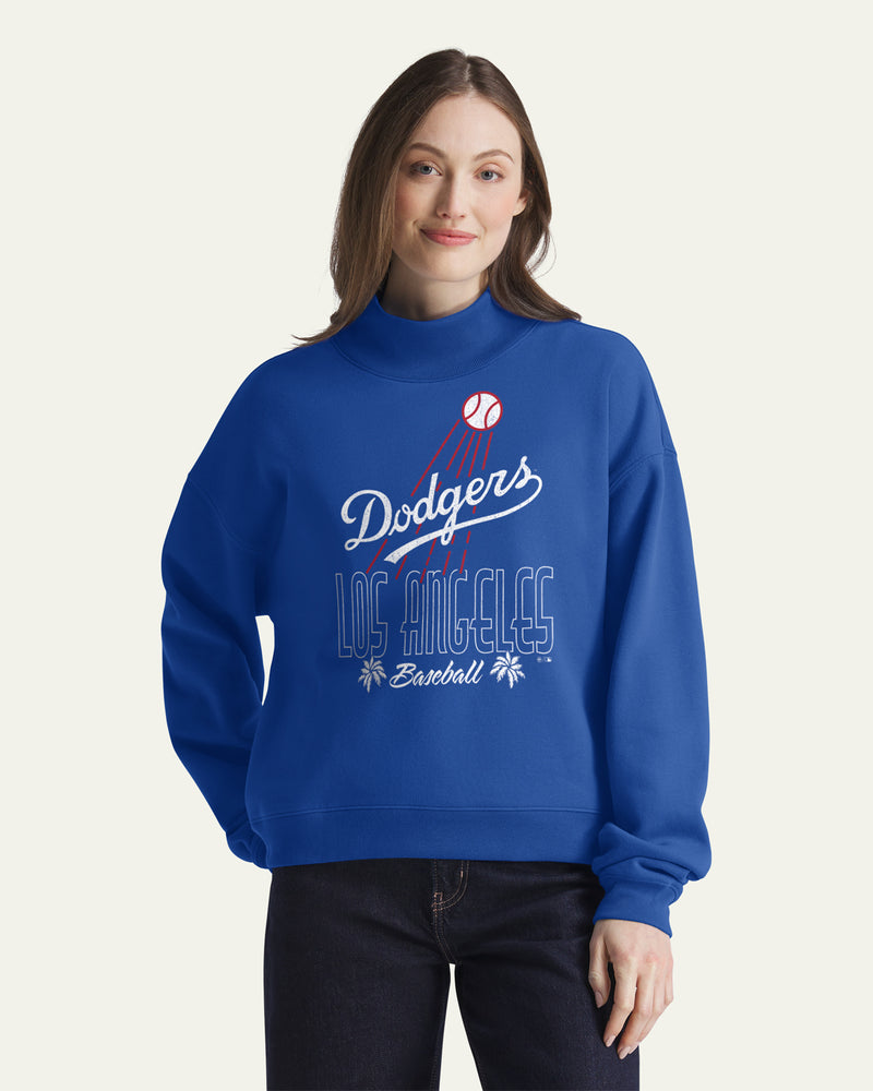 LOS ANGELES DODGERS COOPERSTOWN VARSITY HOUSE '47 WOMEN'S MOCK NECK PULLOVER
