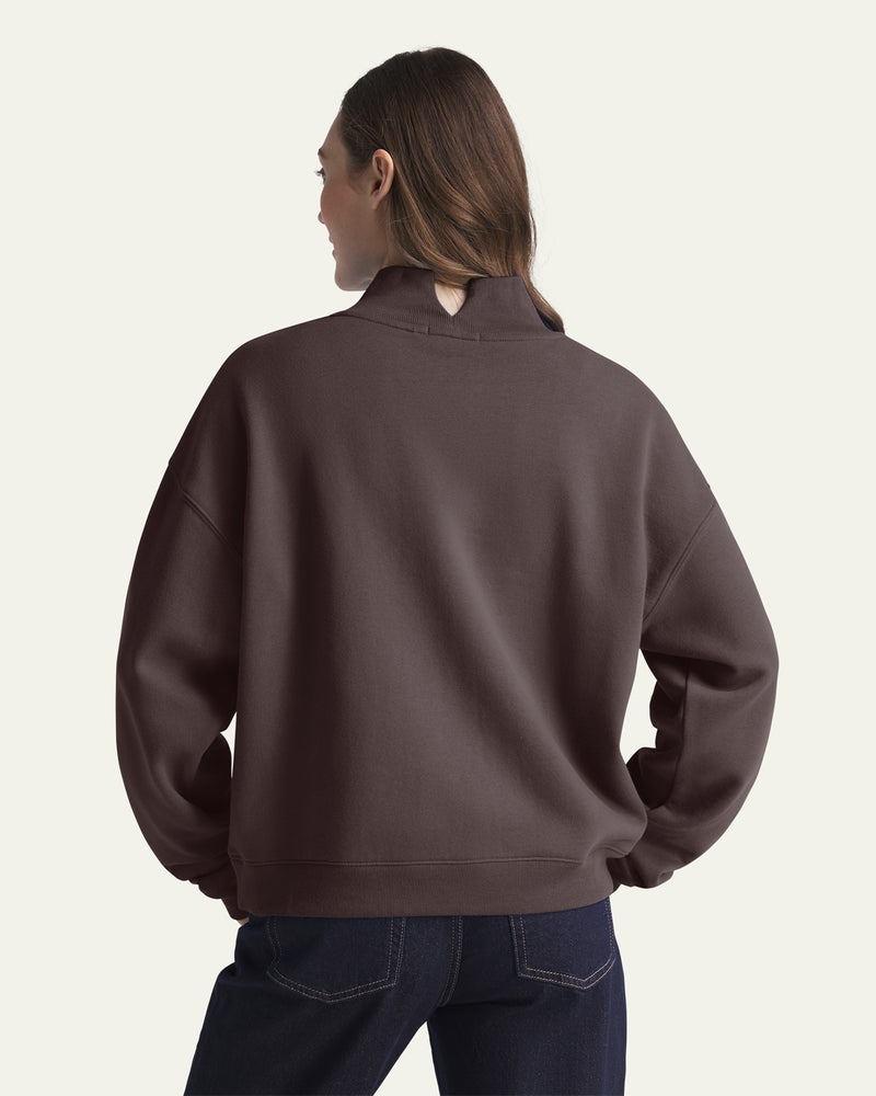 SAN DIEGO PADRES COOPERSTOWN VARSITY HOUSE '47 WOMEN'S MOCK NECK PULLOVER