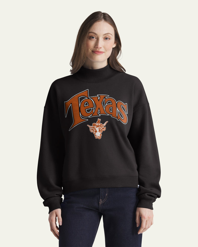 TEXAS LONGHORNS VINTAGE VARSITY HOUSE '47 MOCK NECK PULLOVER