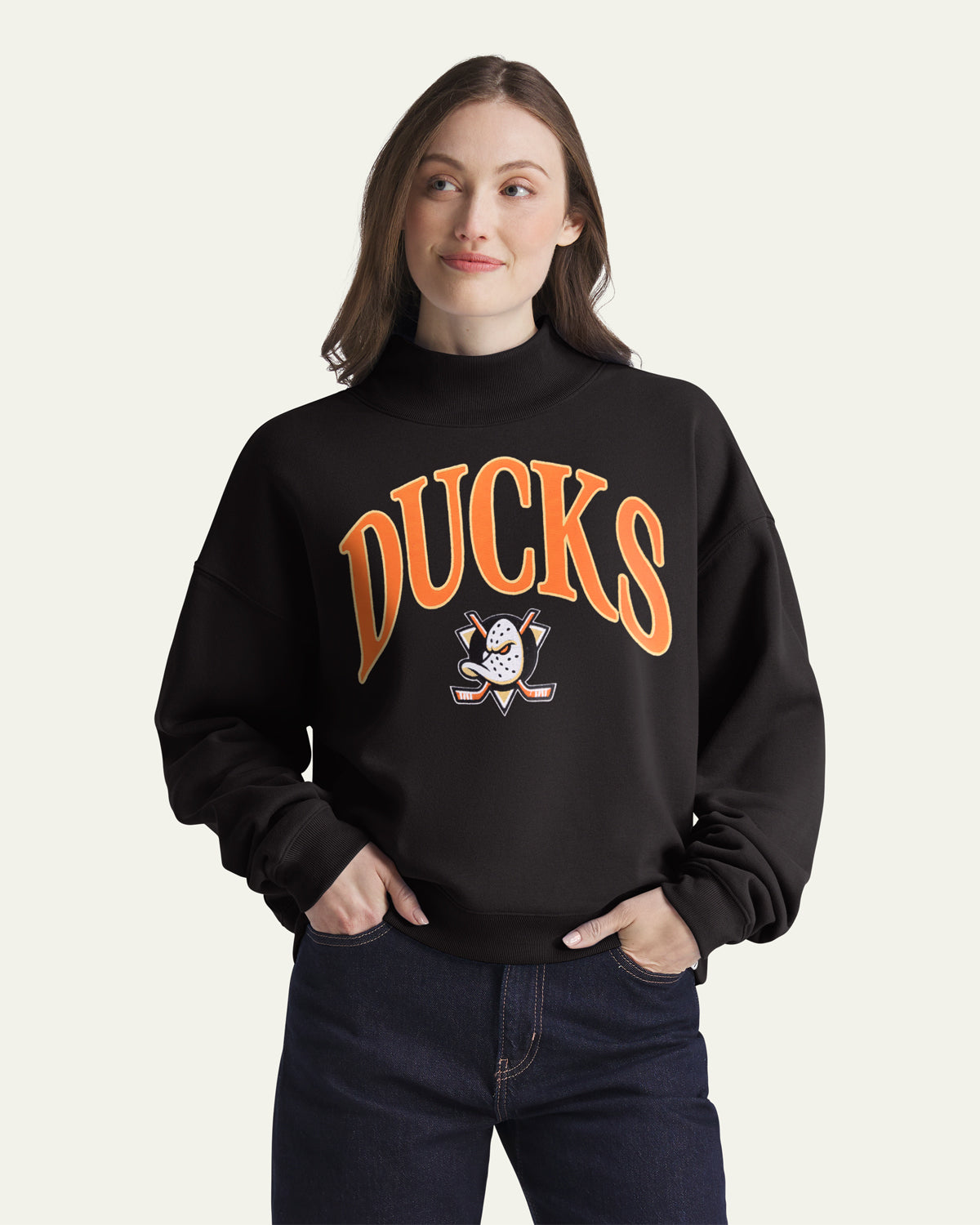 ANAHEIM DUCKS VANTAGE '47 WOMEN'S MOCK NECK PULLOVER