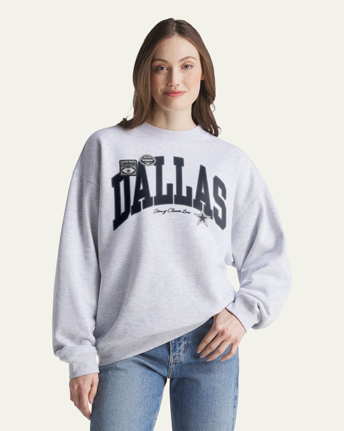 DALLAS COWBOYS STONEY CLOVER LANE X '47 WOMEN'S OVERSIZED CREW
