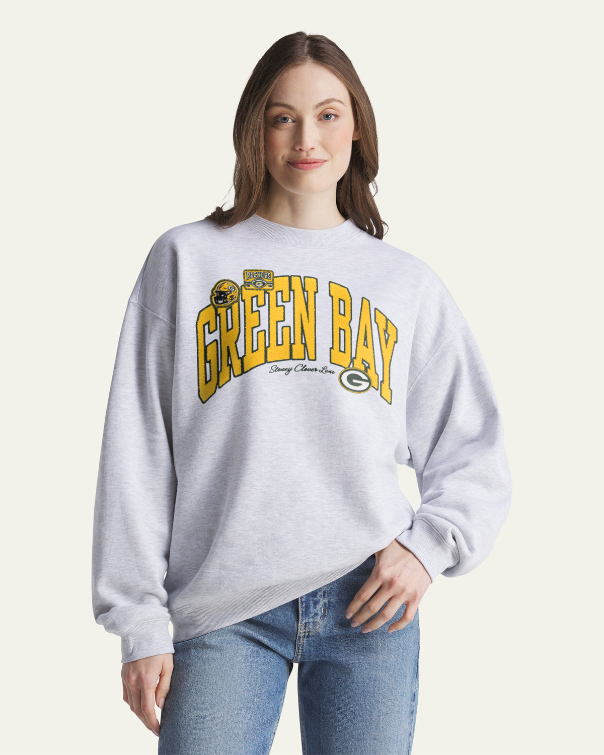GREEN BAY PACKERS STONEY CLOVER LANE X '47 WOMEN'S OVERSIZED CREW