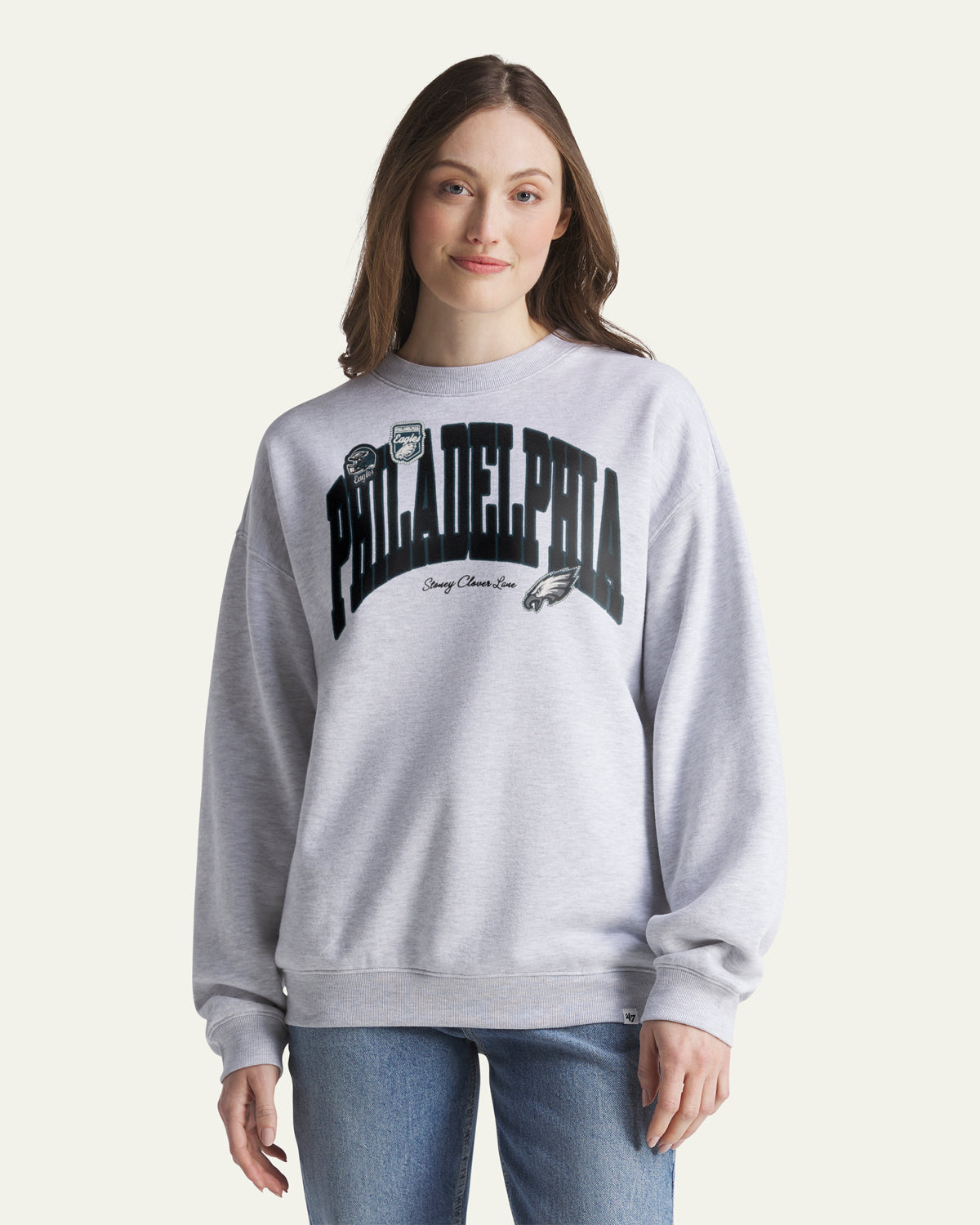 PHILADELPHIA EAGLES STONEY CLOVER LANE X '47 WOMEN'S OVERSIZED CREW