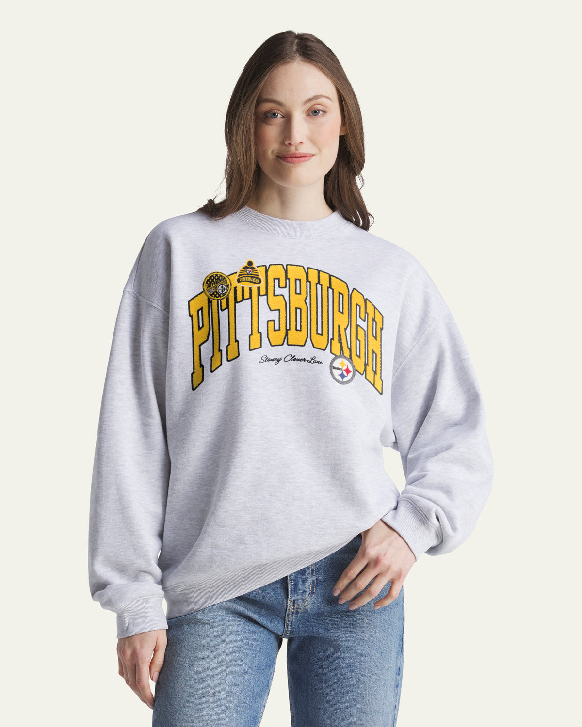 PITTSBURGH STEELERS STONEY CLOVER LANE X '47 WOMEN'S OVERSIZED CREW