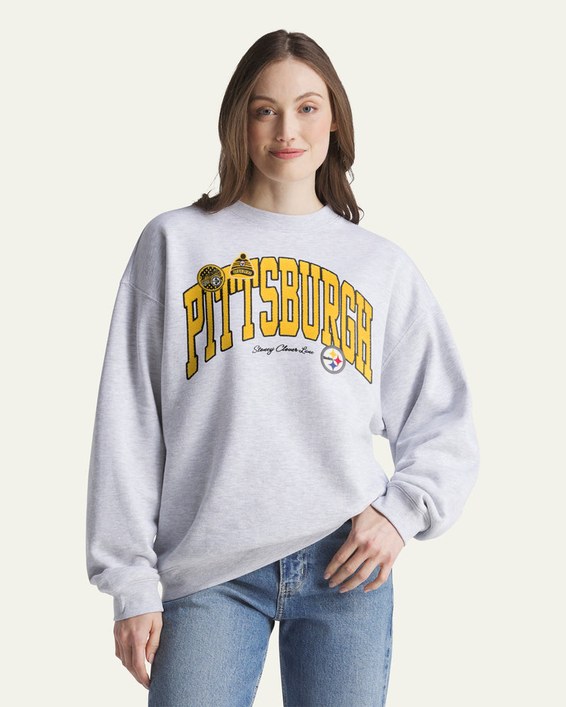 PITTSBURGH STEELERS STONEY CLOVER LANE X '47 WOMEN'S OVERSIZED CREW