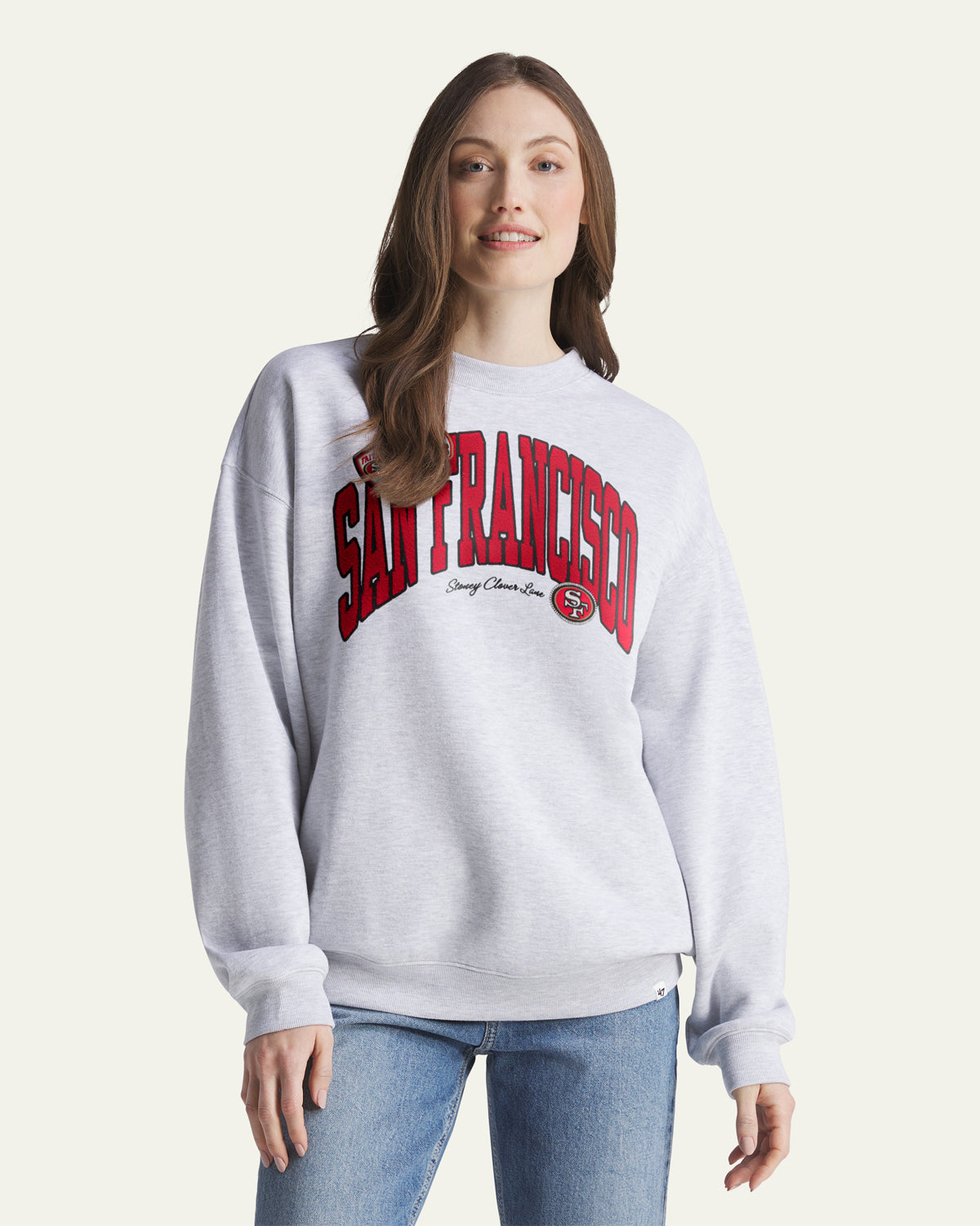 SAN FRANCISCO 49ERS STONEY CLOVER LANE X '47 WOMEN'S OVERSIZED CREW