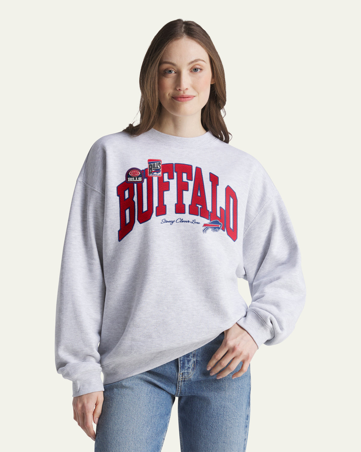 BUFFALO BILLS STONEY CLOVER LANE X '47 WOMEN'S OVERSIZED CREW