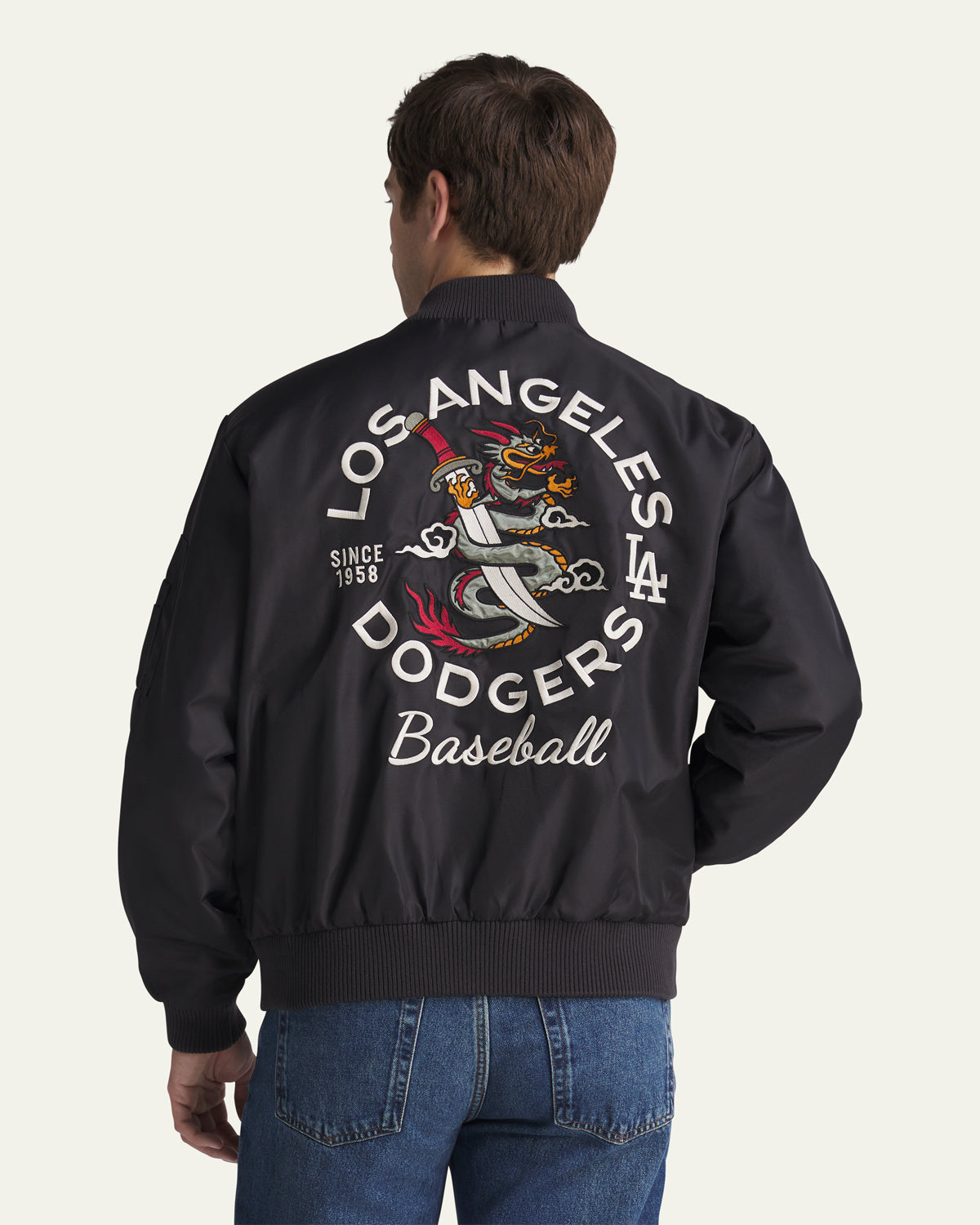 LOS ANGELES DODGERS SOUVENIR SWAG PADDED '47 BOMBER JACKET